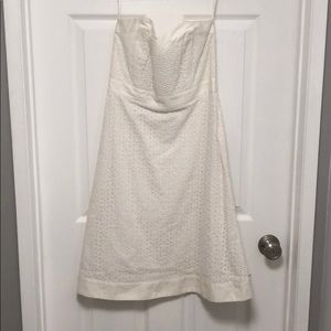 White House Black Market White Strapless Dress